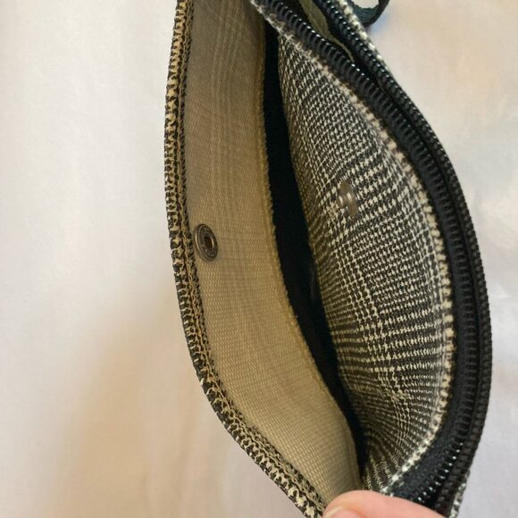 Lands End Houndstooth Canvas Zipper Pouch Black and White NWT Wristlet - Picture 4 of 4